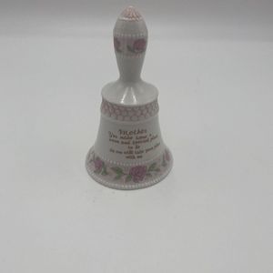 Vintage Dinner Bell Mom & Poem on Front Porcelain 5" Tall 3" wide Bell does ring